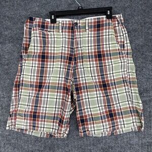 Polo Jeans Ralph Lauren Shorts Mens 35 Multi Plaid Excellent‎ Cotton Flat Front